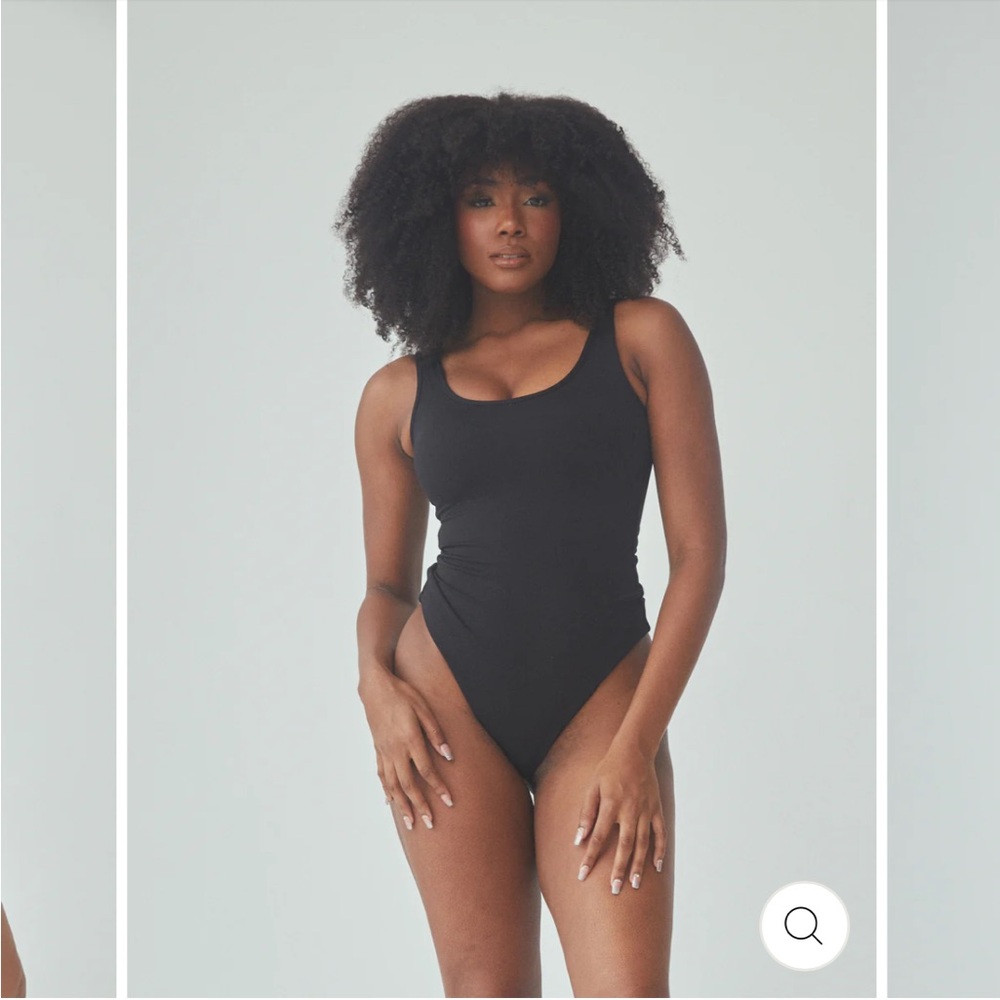 Scoop Neck Tank Bodysuit in black by Klassy Network. NWT!